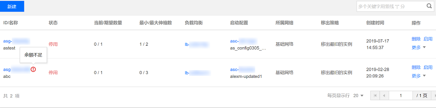 腾讯云弹性伸缩-故障处理-伸缩组失效