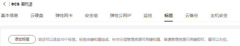 点击放大 华为云弹性服务器-添加标签