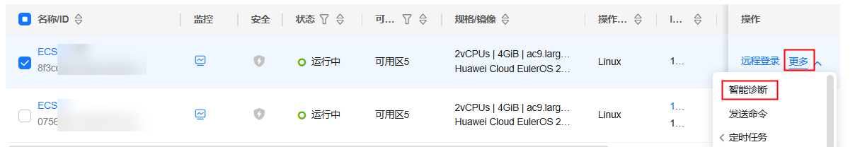 点击放大 华为云弹性服务器-智能诊断ECS